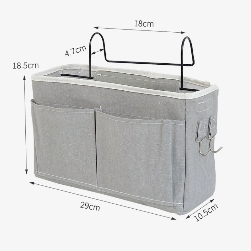 Bedside Hanging Basket - Soft Fabric Bunk Bed Caddy for Books, Phones and Remotes in Dorm Rooms, Everstock