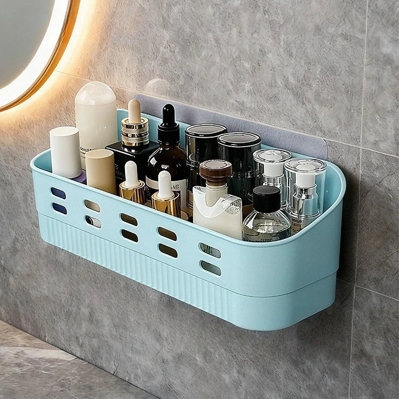 Wall-Mounted Storage Rack - Removable High-Capacity Rack with Drainage Design for Bathroom & Kitchen, Everstock