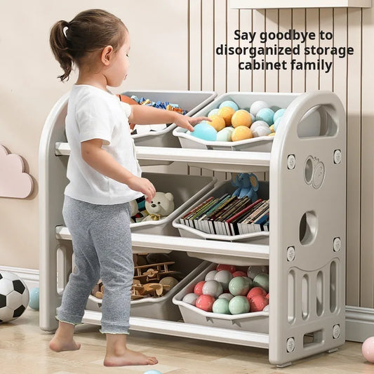 Kids Toy Storage Bookshelf Cabinet - 6-9 Compartment Plastic Organizer for Books, Toys & Sundries, Everstock