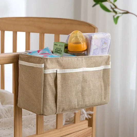 Bedside Hanging Storage Caddy - Waterproof Polyester Cotton Pocket Organizer for Crib Rails, Dorm Bunks and Nightstands, Everstock