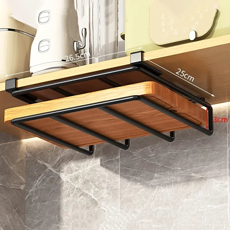 Cupboard Chopping Board Rack - Stainless Steel Hanging Organizer for Boards, Towels & Cups, Everstock