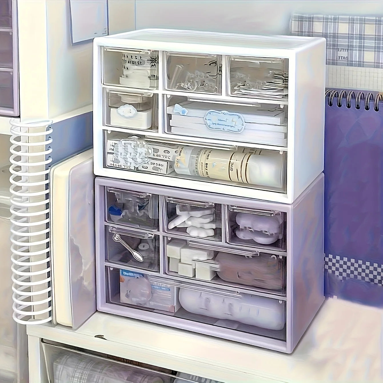 6-Drawer Desktop Organizer - Multifunctional Storage Container for Office Supplies, Stationery & Dorm Essentials, Everstock