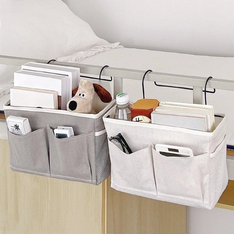 Bedside Hanging Basket - Soft Fabric Bunk Bed Caddy for Books, Phones and Remotes in Dorm Rooms, Everstock
