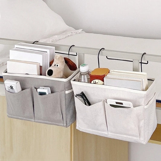Bedside Hanging Basket - Soft Fabric Bunk Bed Caddy for Books, Phones and Remotes in Dorm Rooms, Everstock