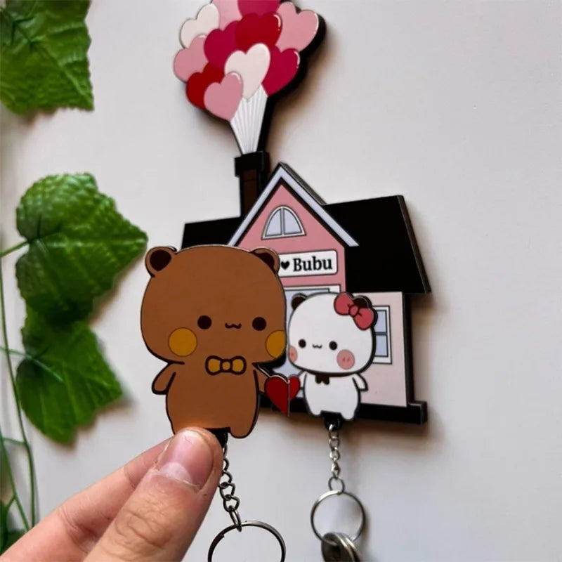 Cartoon Wall Key Hook Rack - Plastic Key Organizer for Entryway Walls, Doors and Fridge Panels, Everstock