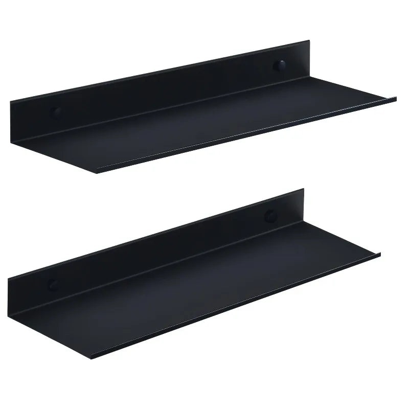 Modern Wall Shelf - Black Bathroom & Shower Storage Rack, 15-50cm Sizes, Everstock