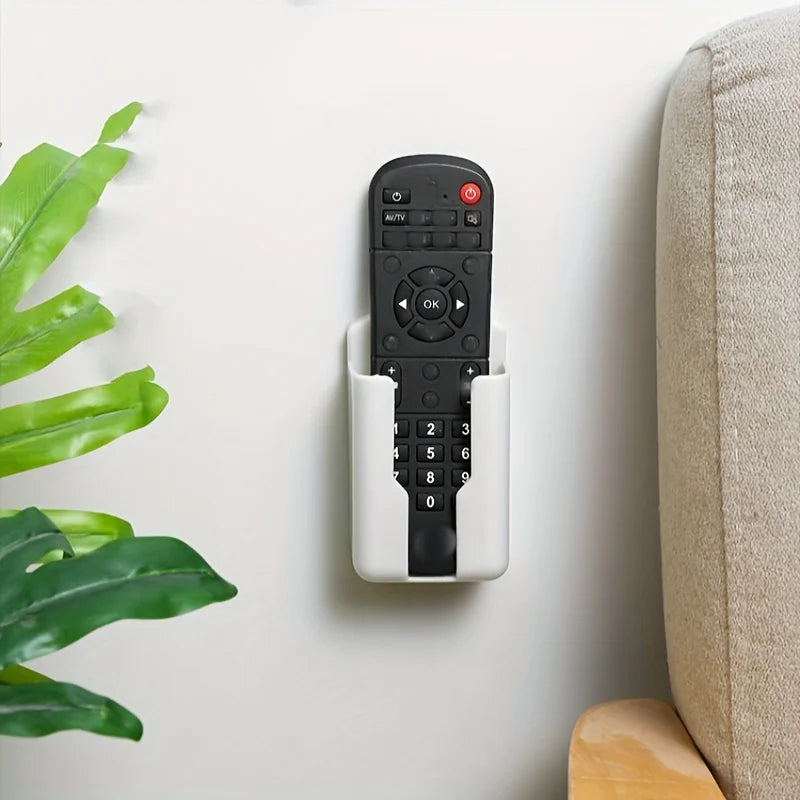 Wall-Mounted Remote Control Holder, 3 Pack - No-Drill Plastic Storage Box for TV and Air Conditioner Remotes, Everstock