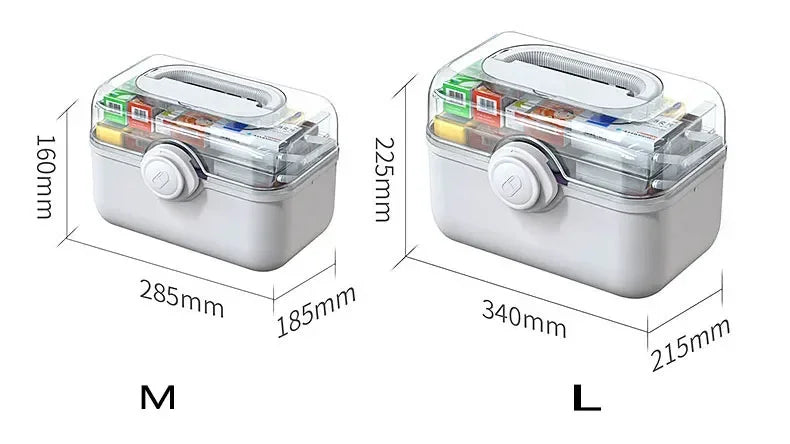 Portable Medicine Storage Box - Layered First-Aid Supply Organizer for Home & Travel, Everstock