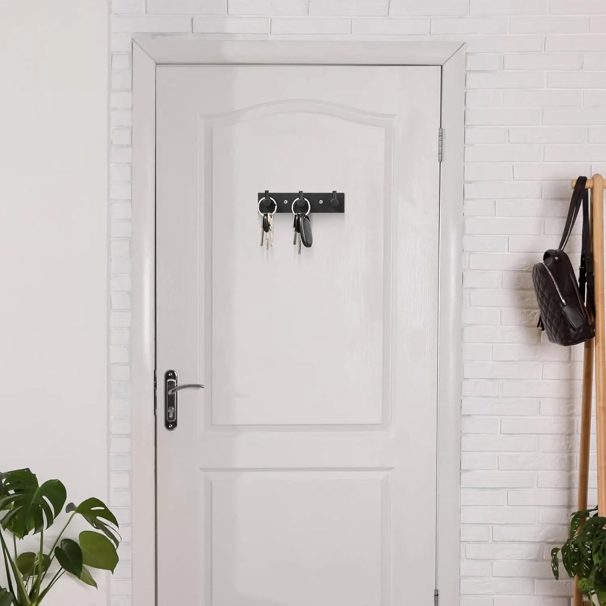 Stainless Steel Adhesive Key Hooks - No-Drill Wall Key Holder for Entryway, Hallway, Kitchen and Bathroom, Everstock