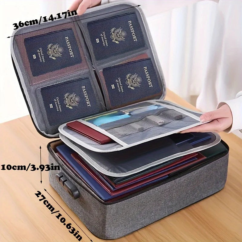 Fireproof Document Organizer with Lock - 8-Layer Water-Resistant File Box for Home Safe Storage, Everstock