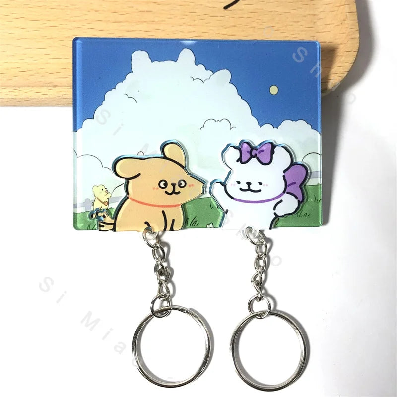 Couple Keychain Wall Hanger - Self-Adhesive Acrylic Key Holder with 2 Hooks for Doors and Shared Keys, Everstock