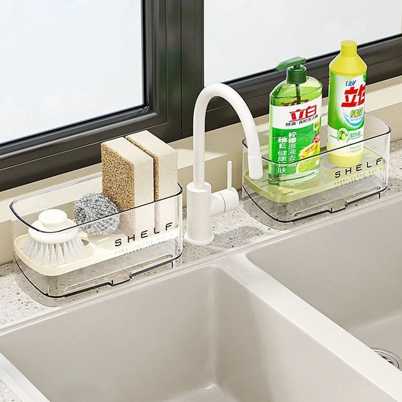 Sink Drain Rack Organizer - Waterproof Sponge & Dishcloth Holder for Kitchen Sink Storage, Everstock