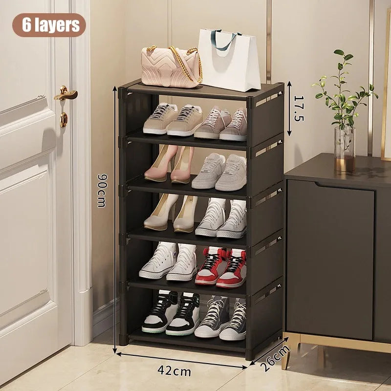 Stackable Shoe Rack Organizer - Non-Woven Fabric Shoe Storage with Steel Frame for Closet and Under-Bed, Everstock