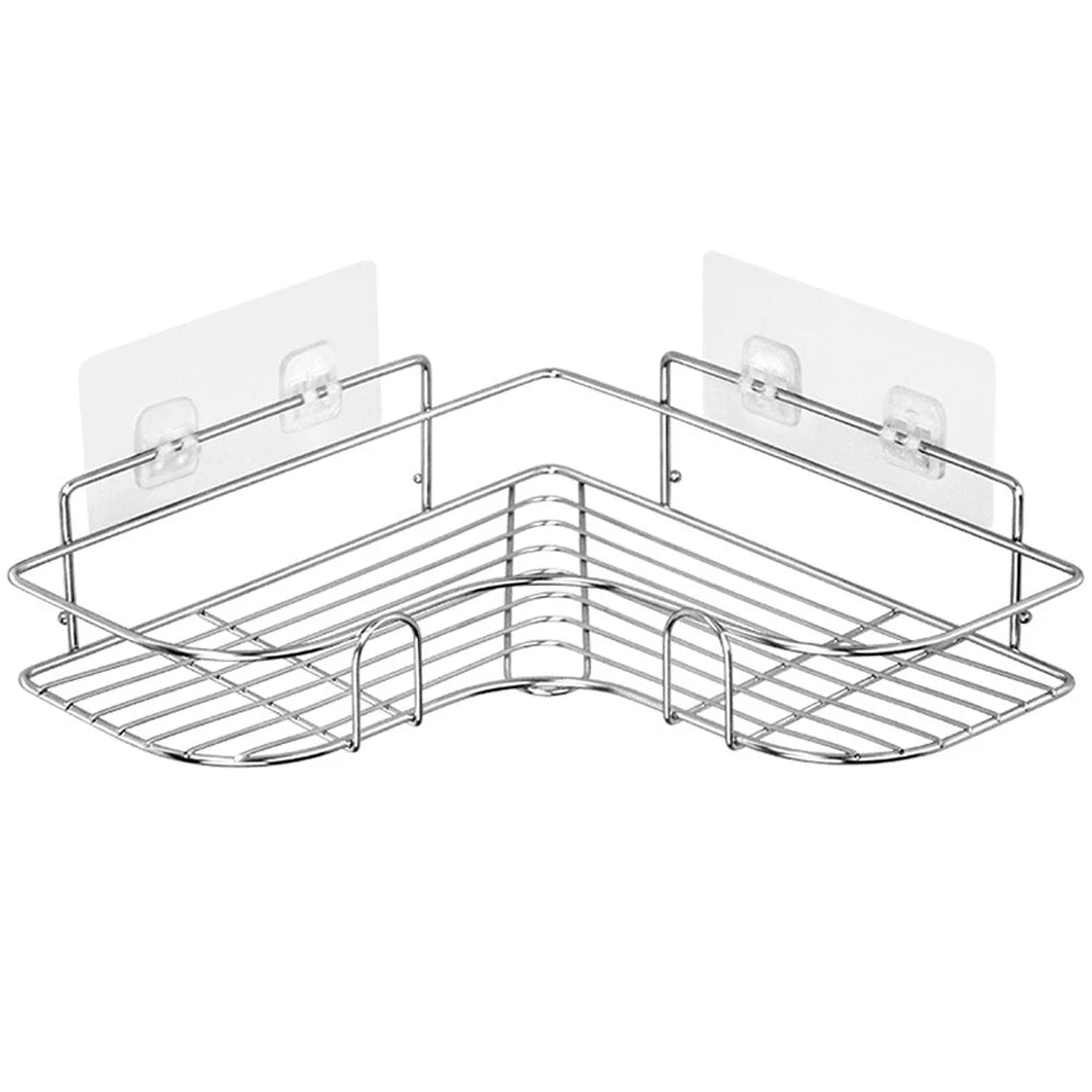 Stainless Steel Triangular Corner Shelf - Durable Shampoo & Soap Storage Rack for Bathroom, Everstock