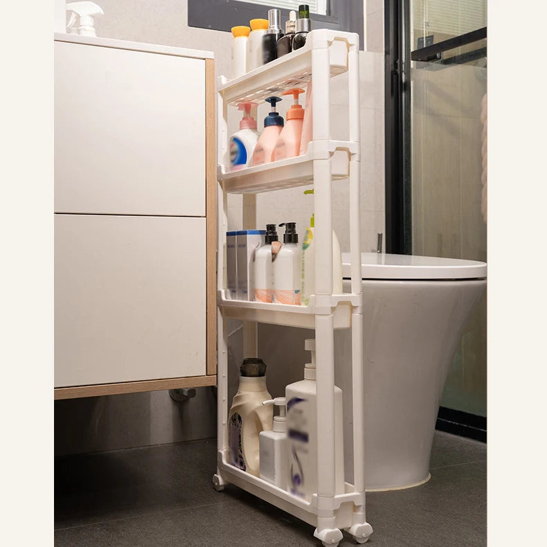 Behind-the-Door Storage Cabinet - Multi-Layer Narrow Rolling Trolley Rack for Bathroom & Kitchen, Everstock