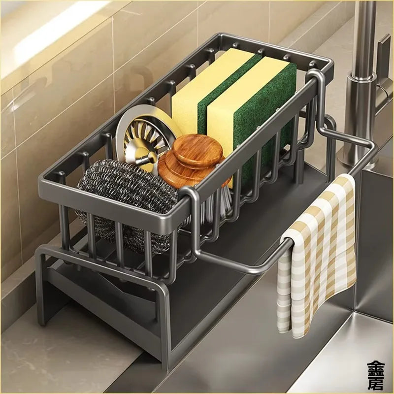 Faucet-Mounted Sink Shelf - No-Drill Spice & Utensil Rack with Drainage for Kitchen Sinks, Everstock