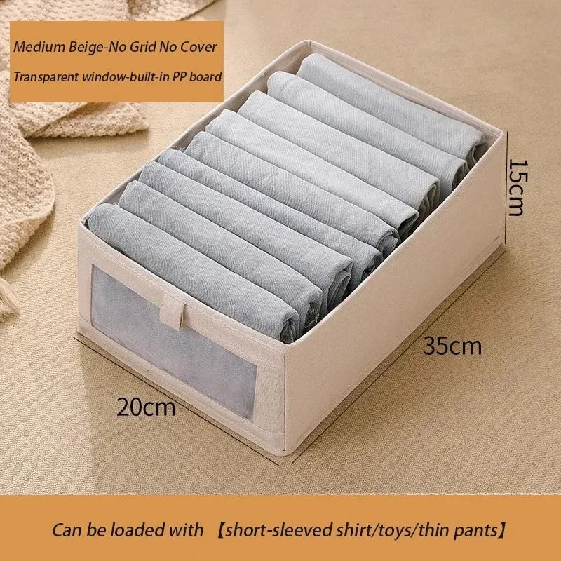 Portable Fabric Storage Boxes - Foldable Pants & Clothes Organizer for Bedroom Wardrobe Drawers, Everstock