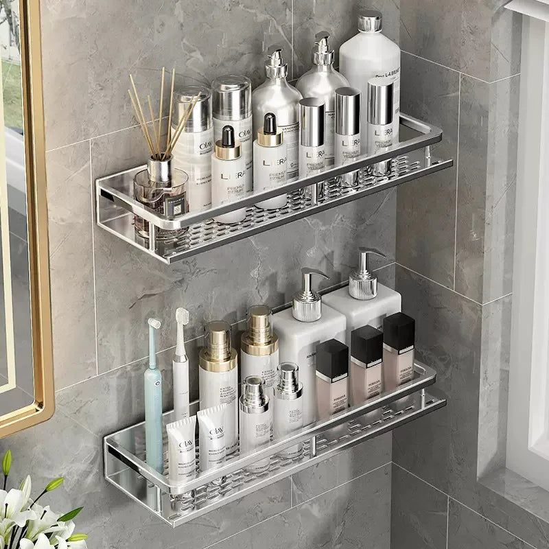 Aluminum Shower Shelf Organizer - Silver Shampoo Storage Rack, 30-50cm, Everstock