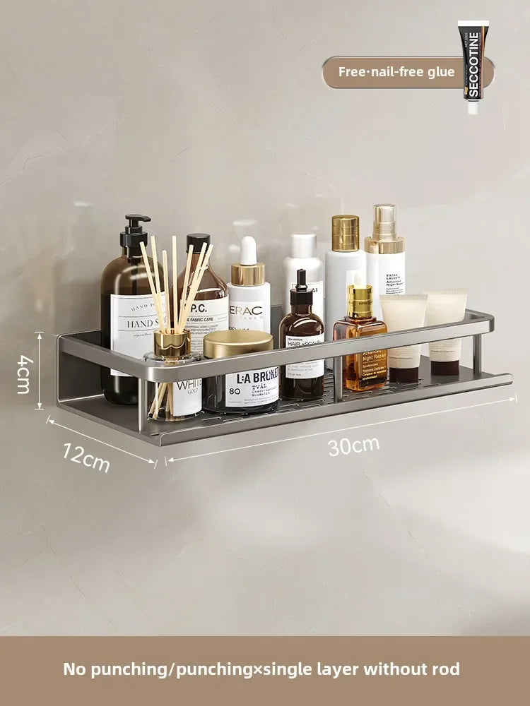 Non-Perforated Wall Storage Rack - Shower Gel Holder for Washbasin & Hand Washing Area, Everstock