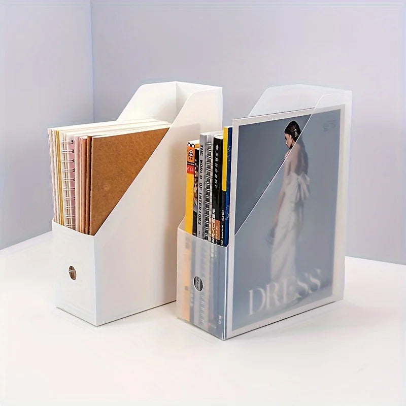 Desk Organizer with Book Stand - PP Plastic File Holder for Books, Magazines, Papers & Letters, Home Office, Everstock
