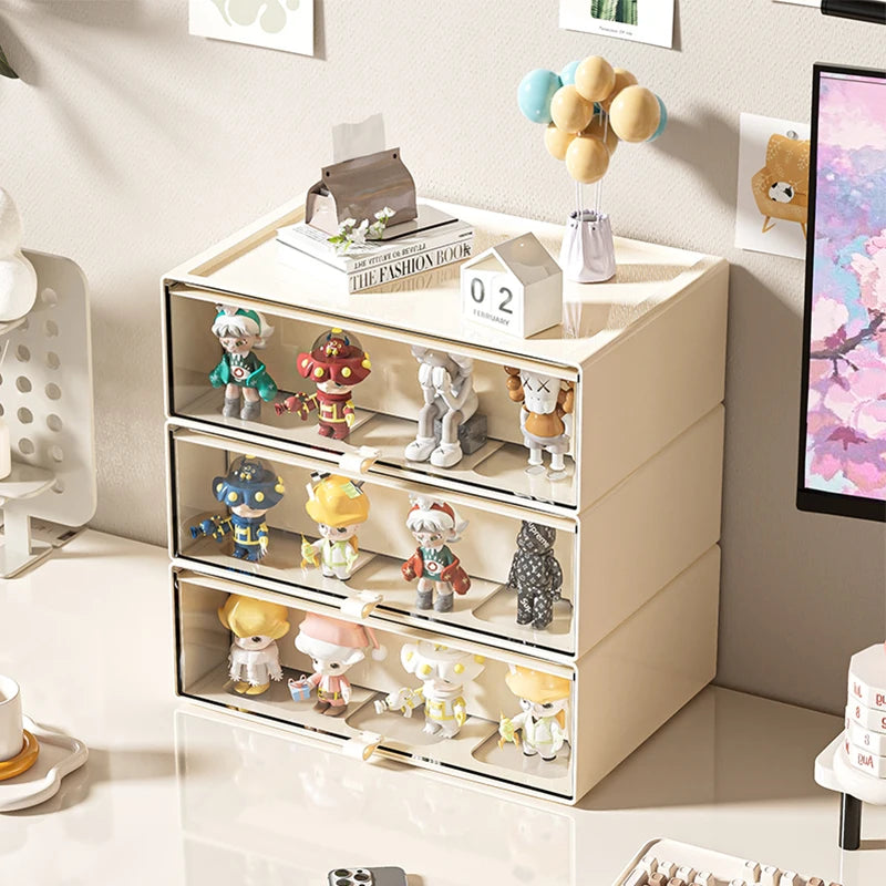 Desk Organizer with Drawers - Stackable HIPS Display Case for Collectibles, Stationery & Small Parts, Everstock
