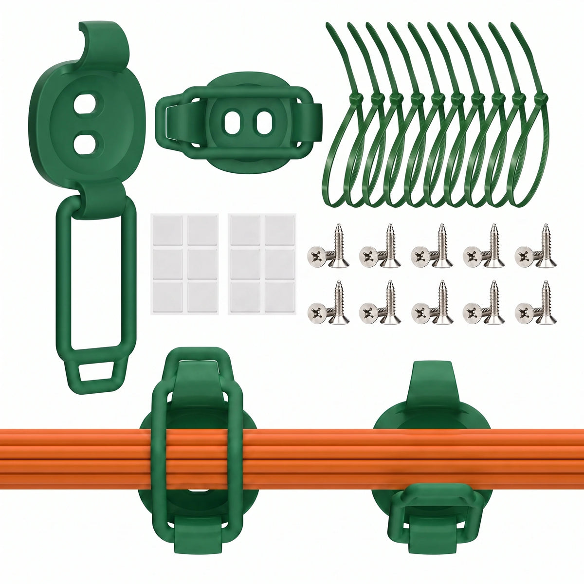 Adhesive Cord Organizer Clips - Elastic Loop Cable Ties for Desks, Nightstands and TV Units, Everstock