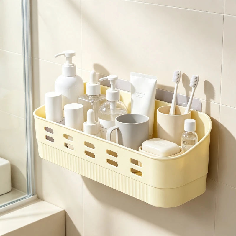 Wall-Mounted Storage Rack - Removable High-Capacity Rack with Drainage Design for Bathroom & Kitchen, Everstock