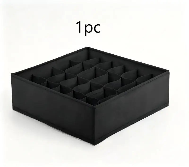 24-Grid Fabric Storage Organizer Box - Foldable Sock & Underwear Divider for Closet Drawers, Everstock