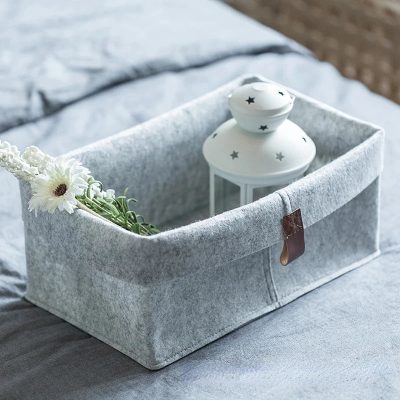 Felt Storage Basket - Nordic Fabric Sundries and Laundry Bin for Living Room, Bedroom & Nursery, Everstock