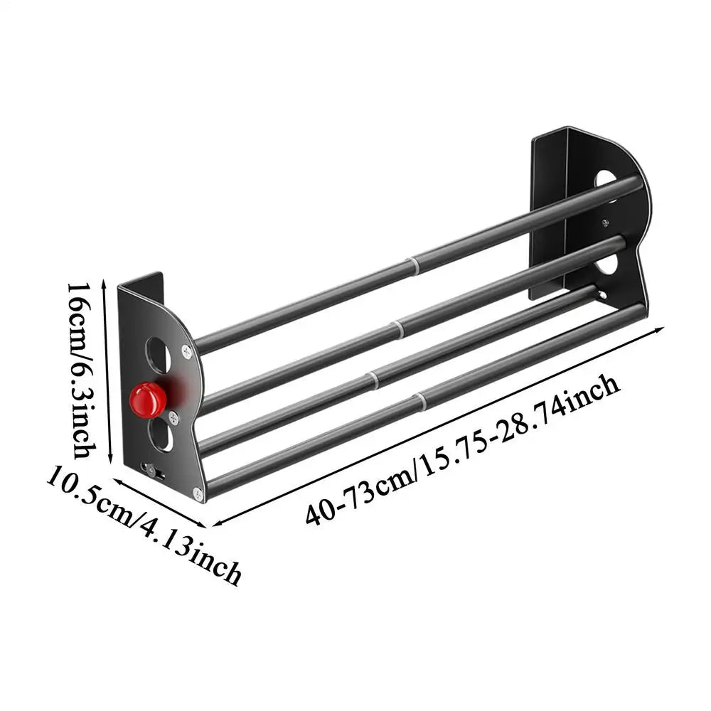 Magnetic Shoe Rack for Metal Doors - Expandable Double-Layer Carbon Steel Organizer, Extends 40-73 cm, Everstock