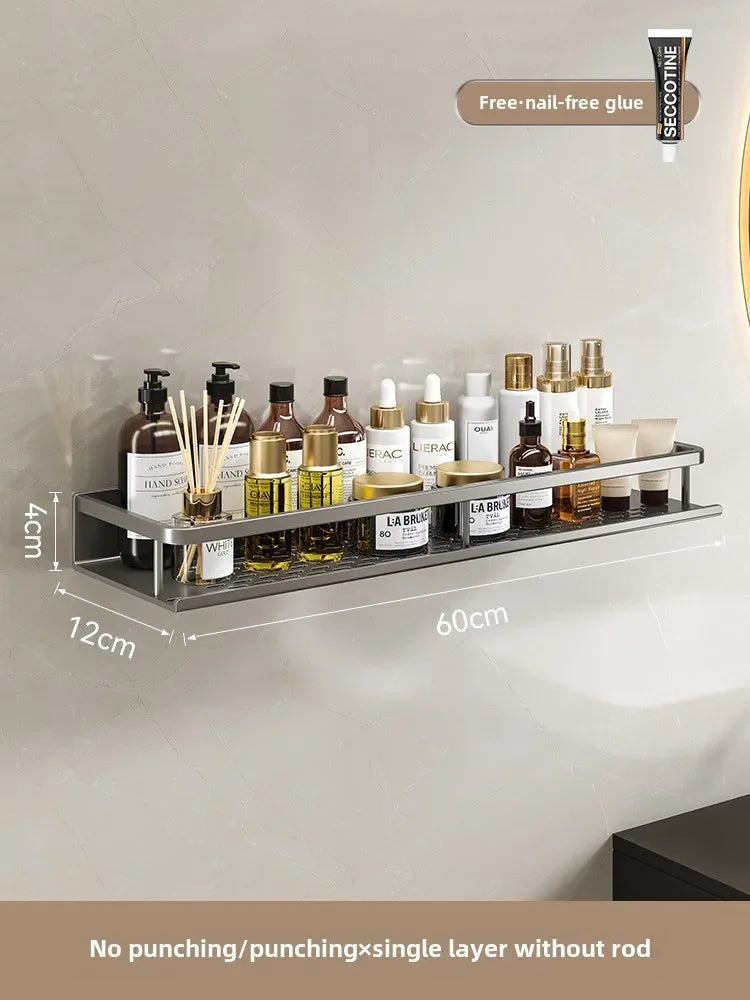 Non-Perforated Wall Storage Rack - Shower Gel Holder for Washbasin & Hand Washing Area, Everstock