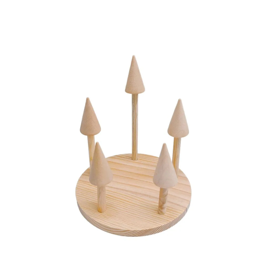 Wooden Ring Display Stand - Bangle & Jewelry Storage Tray for Dresser & Vanity, Space-Saving, Everstock