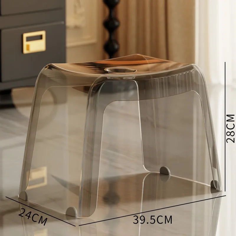 Stackable Shoe Changing Stool - Plastic Ottoman Footrest, 100kg Load Capacity, 24 x 39.5 x 28cm for Entryway, Everstock