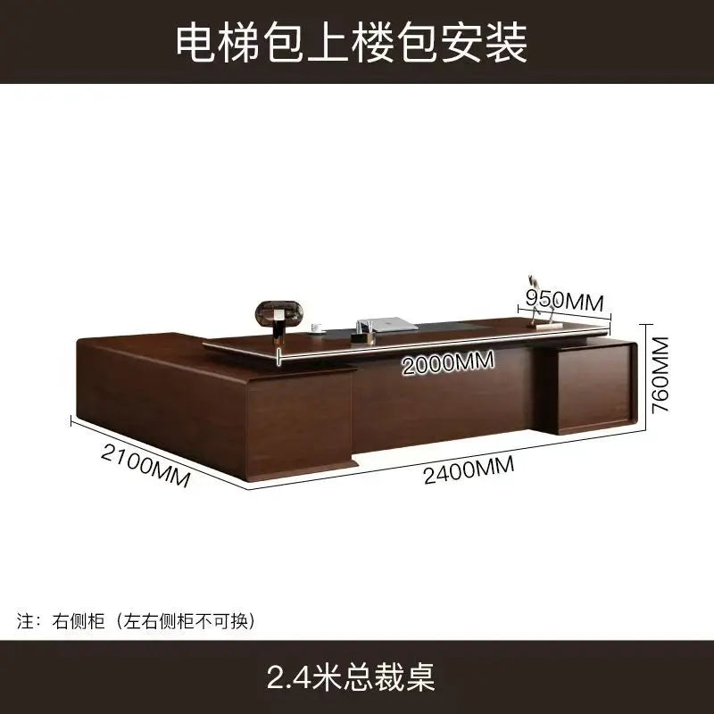 L Shape Luxury Organizer Computer table With Storage standing Gaming Work executive office desk with drawers Office Furniture