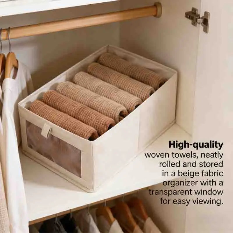 Portable Fabric Storage Boxes - Foldable Pants & Clothes Organizer for Bedroom Wardrobe Drawers, Everstock