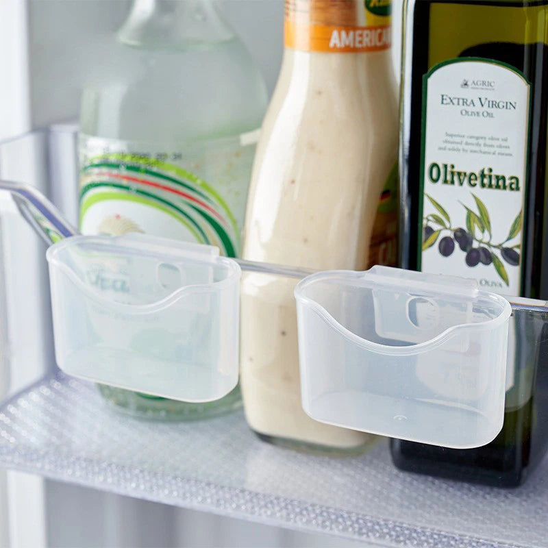 Fridge Door Storage Rack - Clip-On Clear Organizer Shelf for Sauce Packets & Small Items, No Tools, Everstock