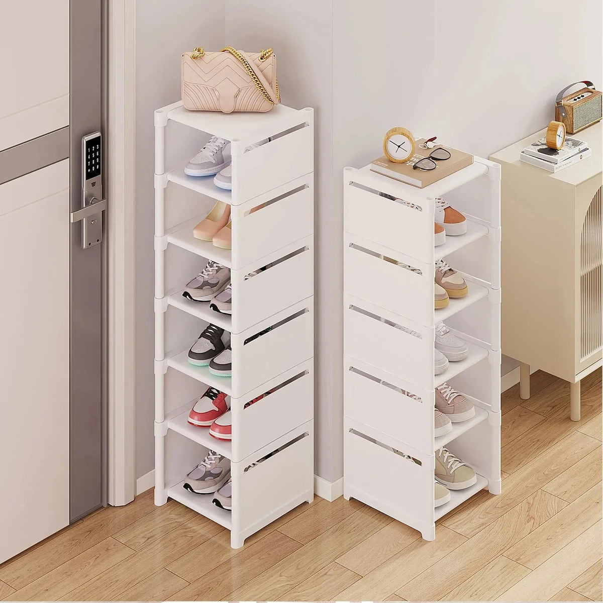 Stackable Shoe Rack Organizer - Non-Woven Fabric Shoe Storage with Steel Frame for Closet and Under-Bed, Everstock