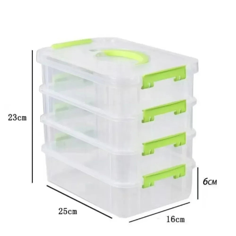 Building Block Storage Drawer Box - Clear Stackable Plastic Grid Organizer for Toys & Small Parts, Everstock