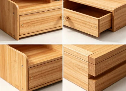 Wooden Desk Organizer with Drawer - Large Capacity Pen Holder and Stationery Storage Box for a Home Office Desk, Everstock