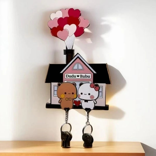 Panda Wall Key Holder - Screw-Mounted Acrylic Key Rack, 15 x 10 cm, for Entryway and Hallway Walls, Everstock