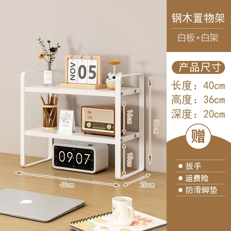 Multi-Layer Desk Organizer Rack - Layered Desktop Storage Shelf for Books, Files and Stationery, Student Desk, Everstock