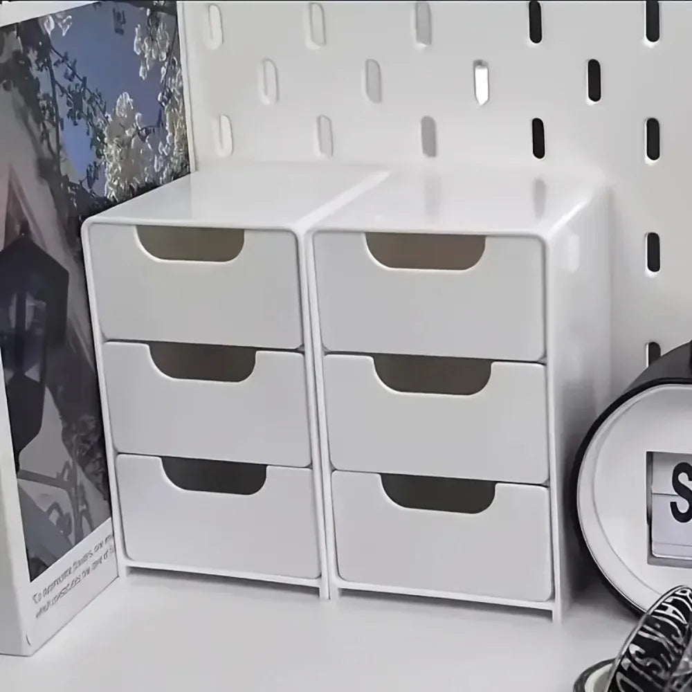 Desk Organizer with Drawers - Tiered Plastic Divider Box for Office Supplies, Jewelry and Cosmetics, Everstock