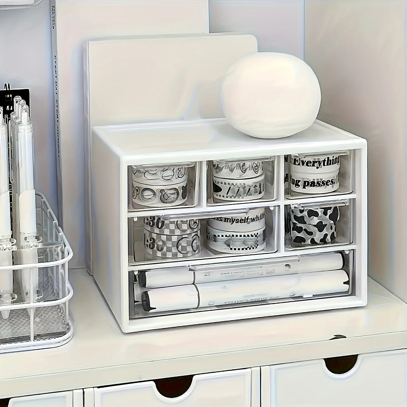 6-Drawer Desktop Organizer - Multifunctional Storage Container for Office Supplies, Stationery & Dorm Essentials, Everstock