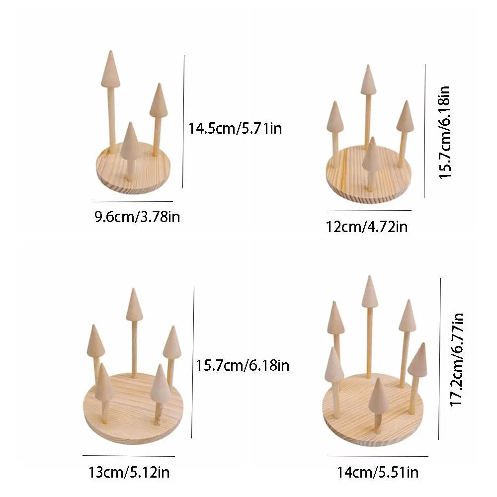 Wooden Ring Display Stand - Bangle & Jewelry Storage Tray for Dresser & Vanity, Space-Saving, Everstock