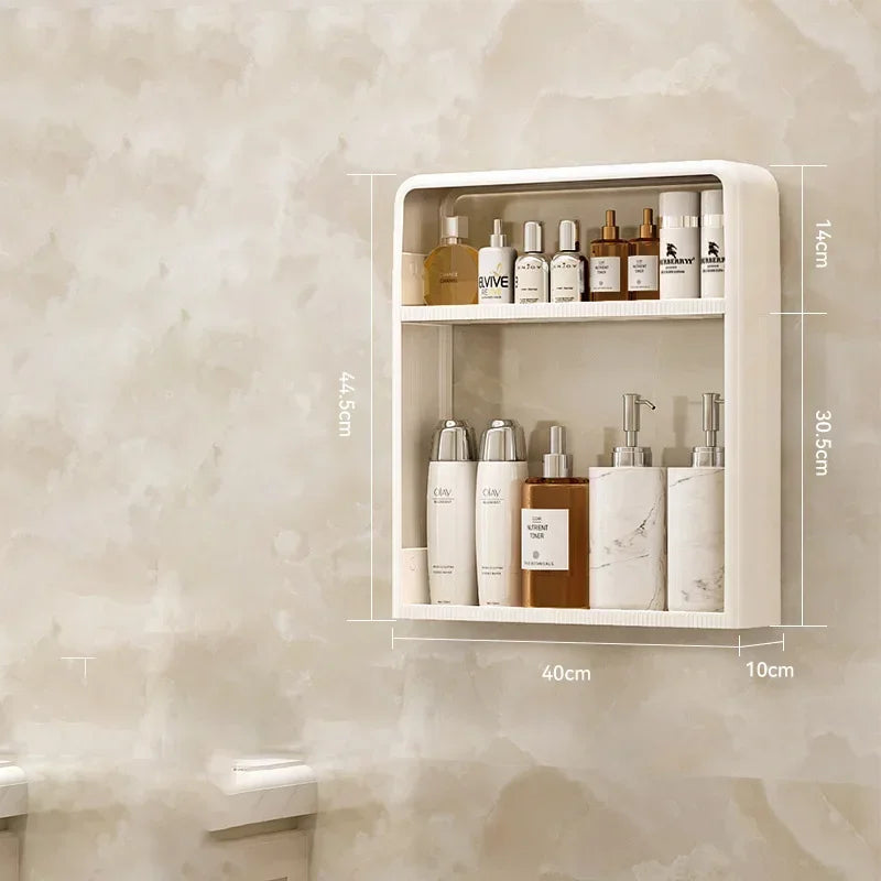 Non-Perforated Wall Mounted Rack - Skincare Product Storage Organizer for Washbasin Table, Everstock