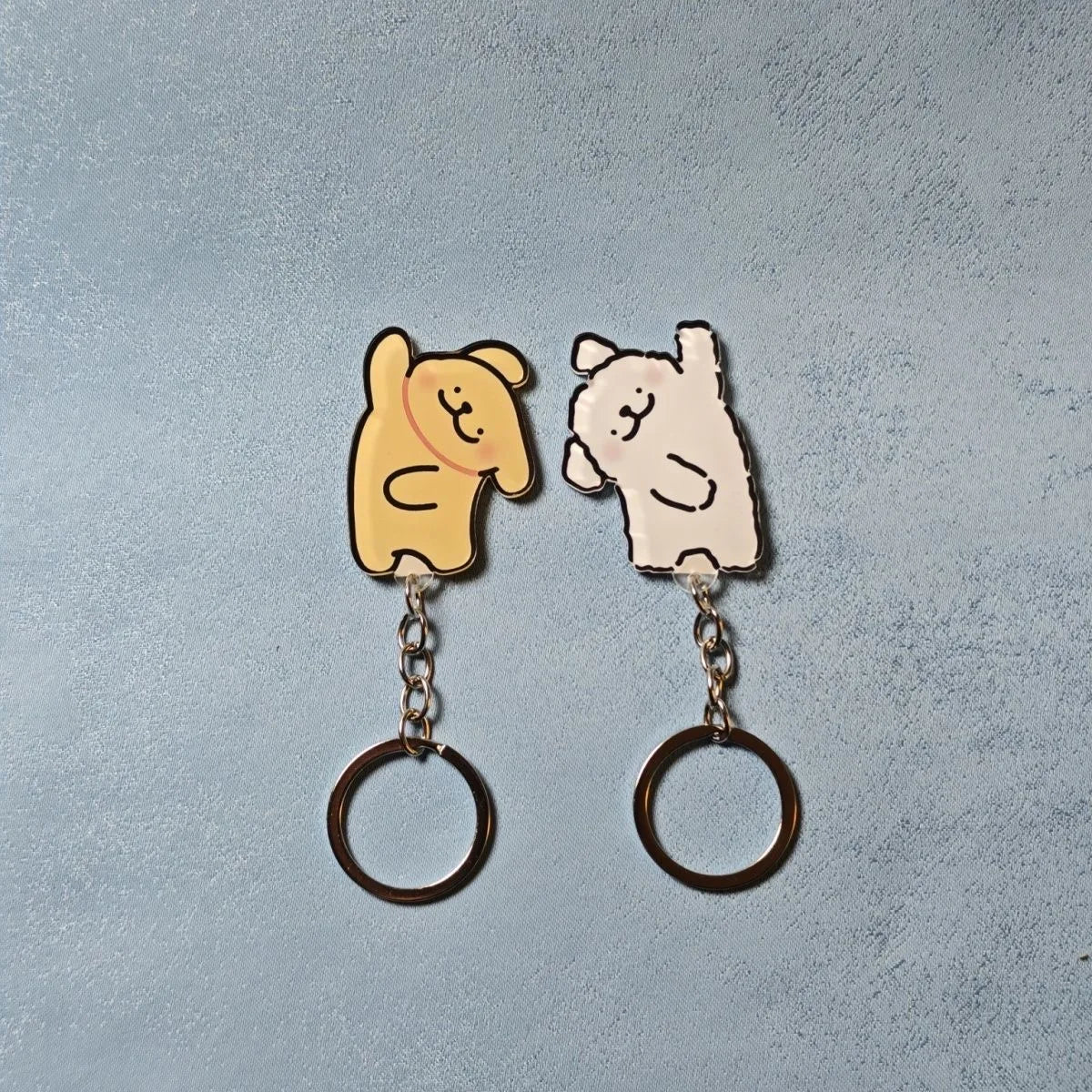 Couple Keychain Wall Hanger - Self-Adhesive Acrylic Key Holder with 2 Hooks for Doors and Shared Keys, Everstock