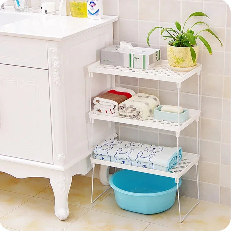Adjustable Storage Shelf Rack - Multi-Tier Closet & Kitchen Organizer, Space-Saving Design, Everstock