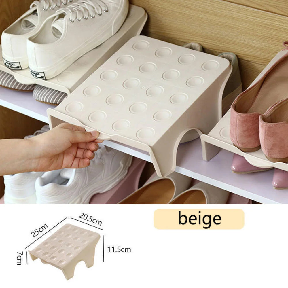 Double-Layer Shoe Holder - Space-Saving PP Plastic Shoe Rack Stacker for Shoe Cabinets and Entryway Shelves, Everstock