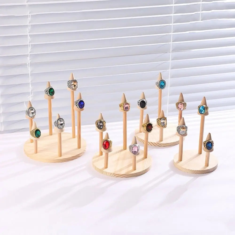 Wooden Ring Display Stand - Bangle & Jewelry Storage Tray for Dresser & Vanity, Space-Saving, Everstock