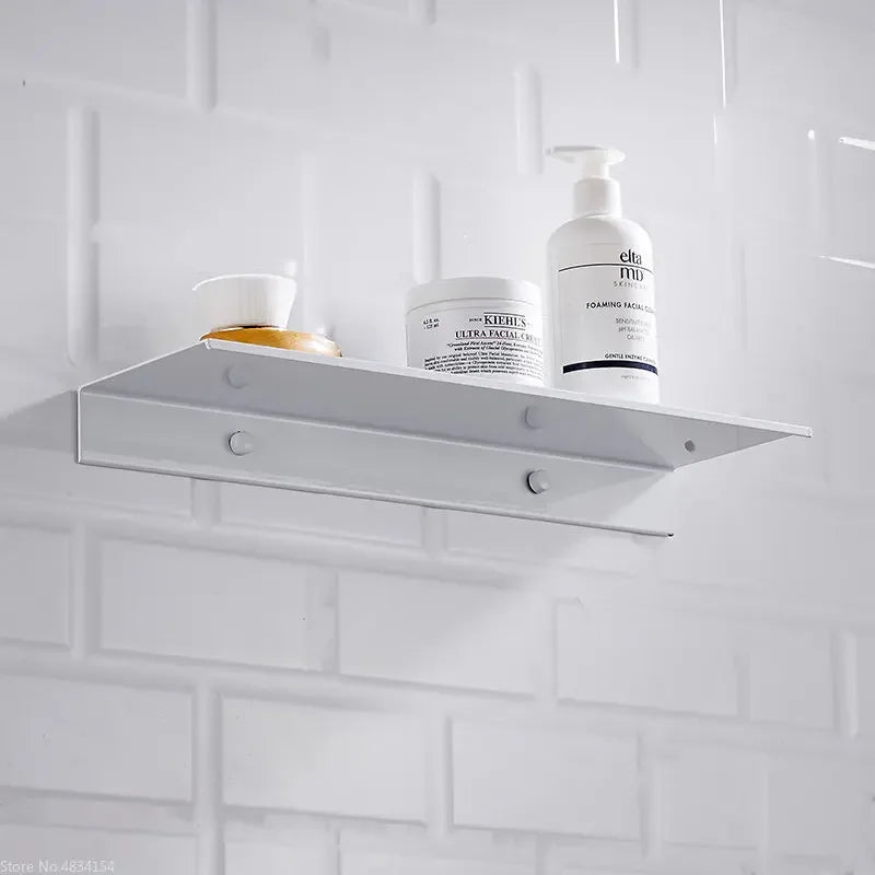 Aluminum Shower Storage Rack - White Wall-Mounted Ledge Shelf for Bathroom, Everstock